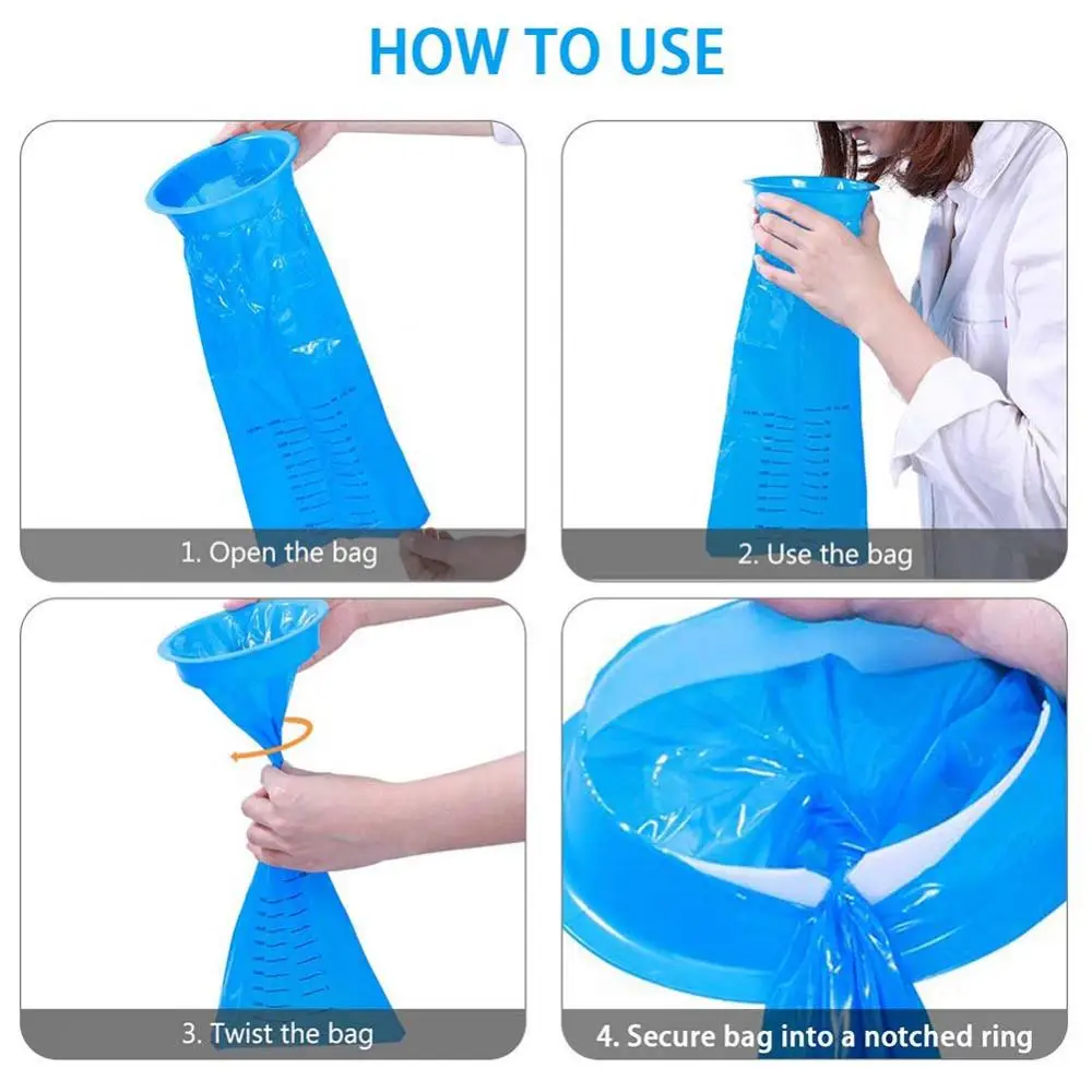 10Pcs 1000ML Disposable Vomit Bag Travel Airplane Motion Sickness Nausea Vomit Cleaning Bag Outdoor Emergency Car Urine Bag images - 6