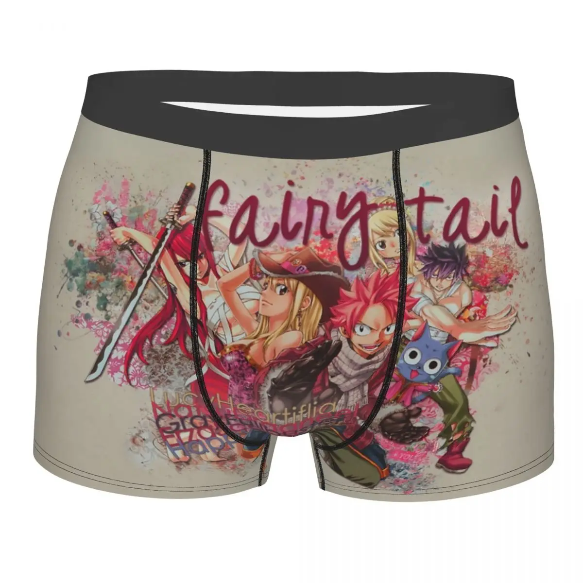

Fairy Tail Natsu Erza Men Underwear Boxer Shorts Panties Sexy Breathable Underpants for Homme S-XXL