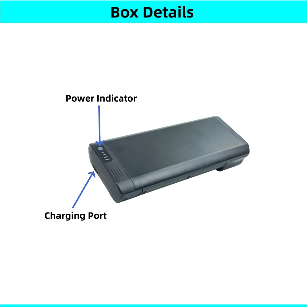 Folding City Bike E-Bike Battery Housing Case - Rear Rack Carrier with Mounting Base (Not a Battery)