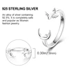 925 Sterling Silver Open Ring Colored Cubic Zircon Butterfly Sun Moon Turtle Ring Fit Women Wedding Engagement Silver Gift 4