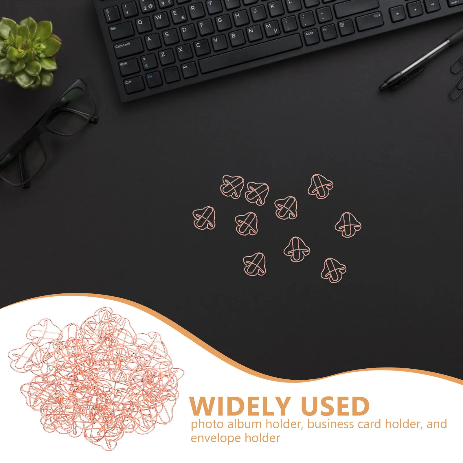 50Pcs 버섯 모양의 금속 종이 클립 골드 마감 장식 사무실 학교 문서 주최자 북마크 사진 홀더 편지지