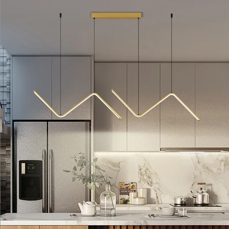 

Modern LED Pendant Light For Dinning Room Restaurant Kitchen Office Cafe Hanging Lamp Indoor Decoratioan Gold Black Chandelier