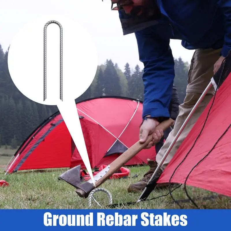 Trampoline Stakes 12-inch Tent Stakes With Chisel Point End 2 Inches Diameter 6X Chain Link Fence Anchors For Landscape Concrete