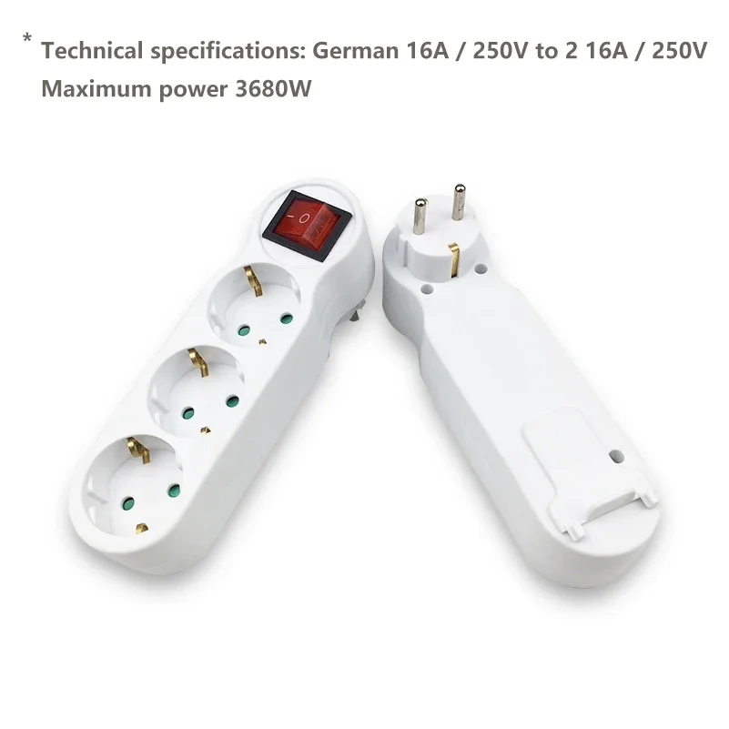 EU Plug Adapter Conversion Socket 6A 250V White Wireless