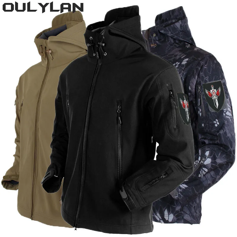 

Oulylan Windproof Outdoor Jacket Military Tactical Waterproof Shark Skin Soft Shell Comfortabe Camping Hunting Hiking Jacket