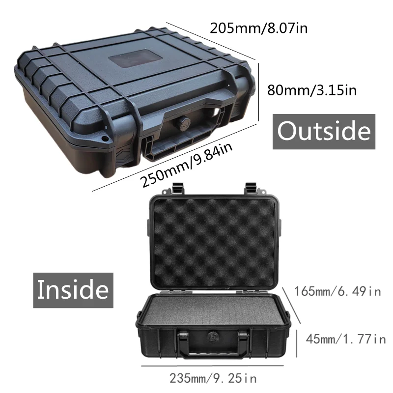 1pc Durable And Waterproof Plastic Toolbox, Shockproof Sealed Tool Case