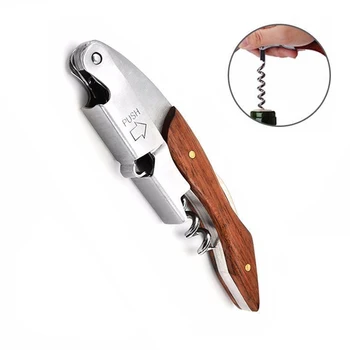 Red Wood Corkscrew Opener 1