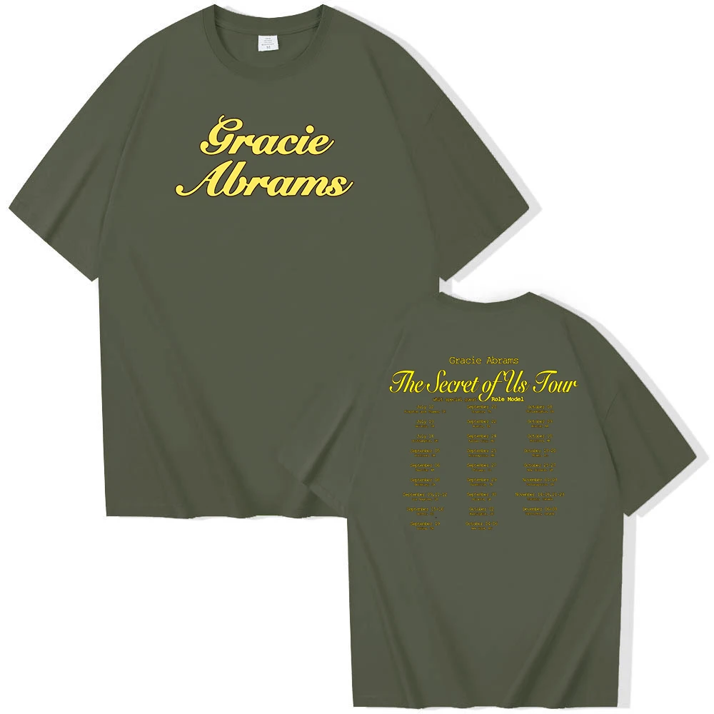 Gracie Abrams The Secret of Us Tour 2024 T-shirt O-Neck Short Sleeve Shirts Fans Gift 4