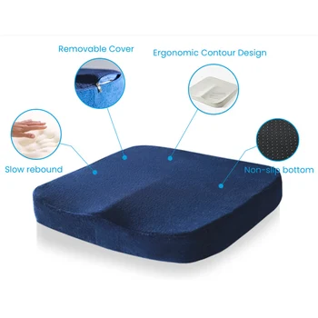 Coussin de siège de chaise de bureau confortable en latex à mémoire de forme naturelle, coussins de confort pour voiture, camion, conducteur, fauteuil roulant de voyage, Cha épais 1