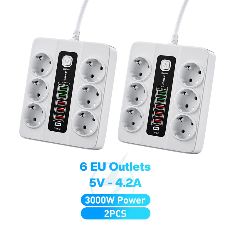 KabelDirekt – Regleta de enchufes 3× y enchufe múltiple (USB, Quick Charge  3.0, cargador rápido, protección