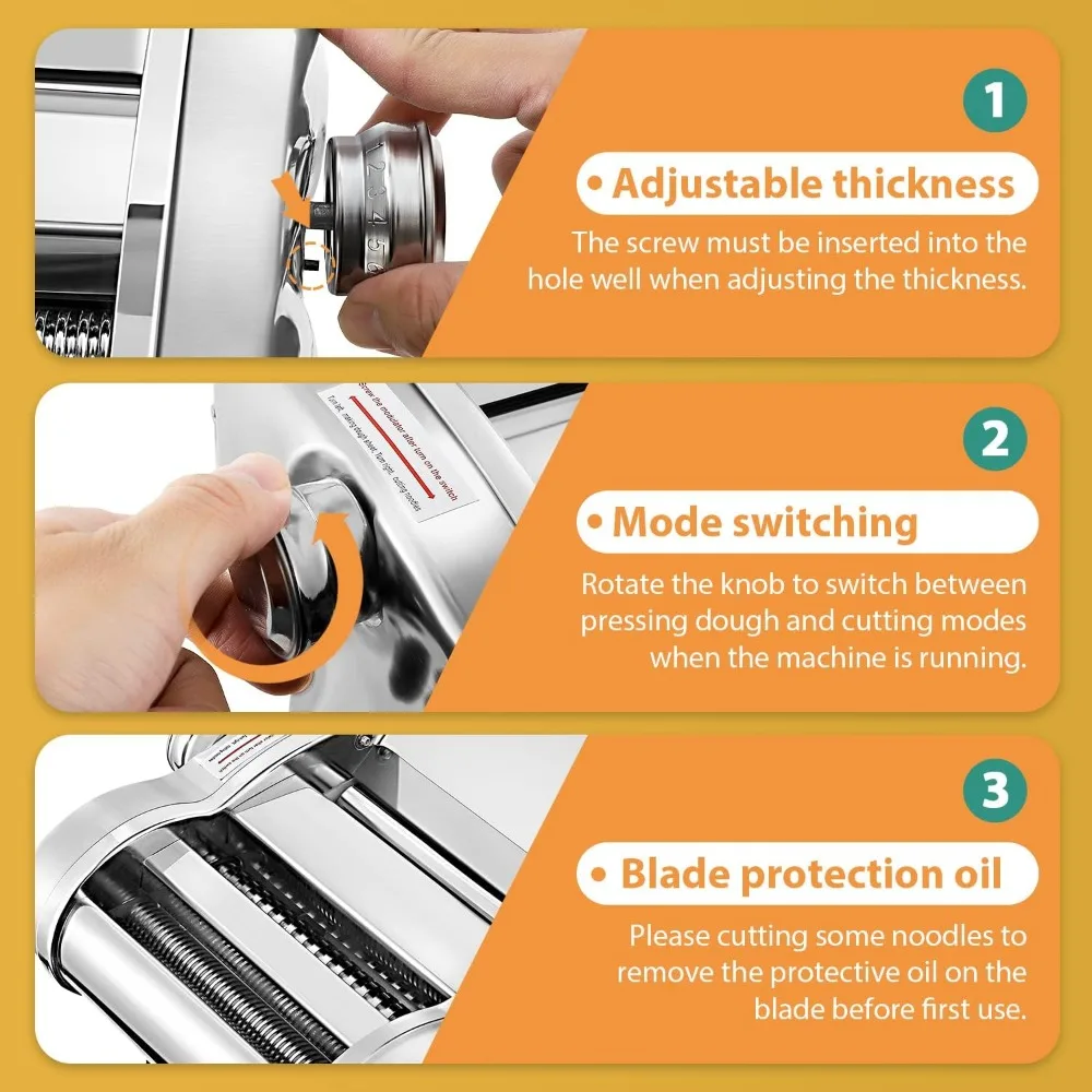 Electric Family Pasta Maker Machine Noodle Maker Pasta Dough Spaghetti Roller Pressing Machine Stainless Steel