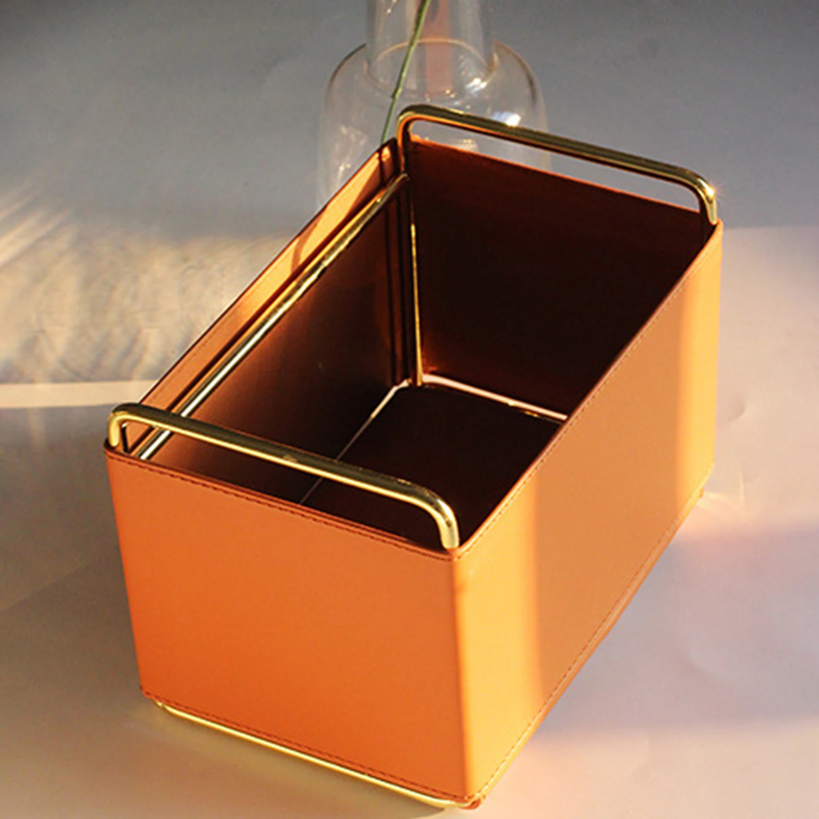 Remote Leather Pen Holder Control Organize Makeup Brush Boxes Space Saving Desktop Storage Box Multi Purpose For Office School