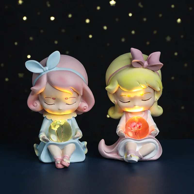 

Dream Crystal Ball Night Light for Girl Bedroom, Bedside Atmosphere Lamp, Table Top, Resin Decoration, Birthday Gift
