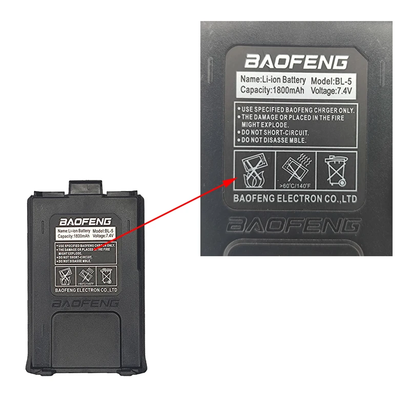 Baofeng walkie talkie UV-5R baterie 1800/3800mah BL-5 baterie pro rádio částí baofeng pufong UV 5R uv5r baofeng rádio přijímač