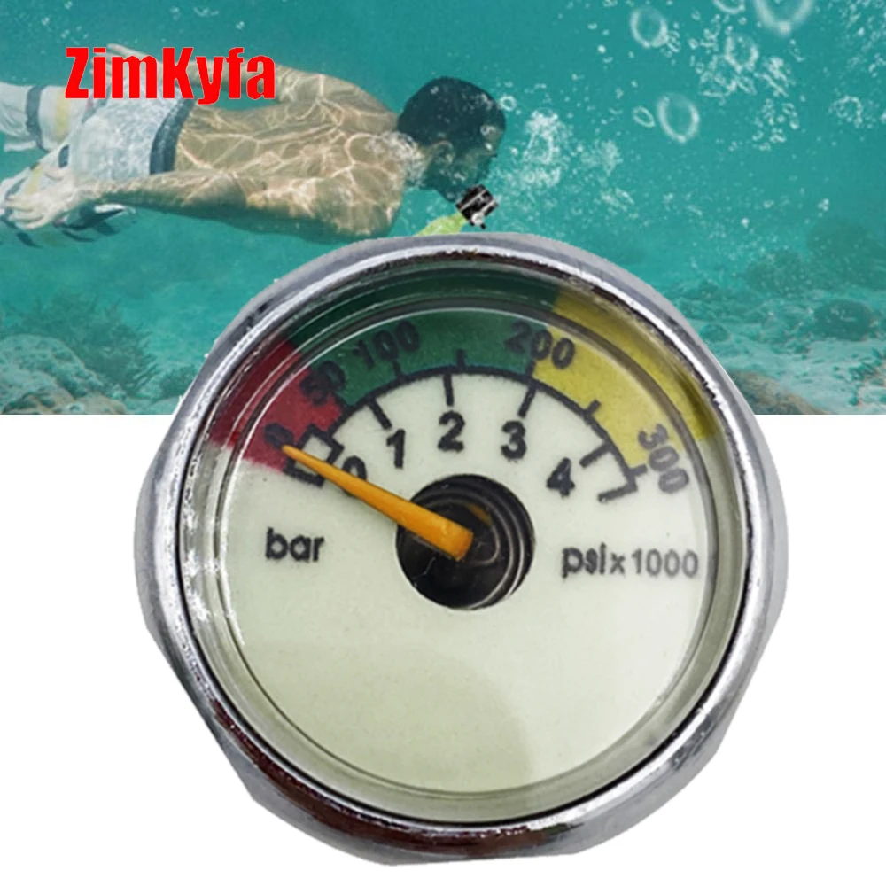 M10x1DivingAirPressureGaugeStainlessSteelWaterproofRespirator