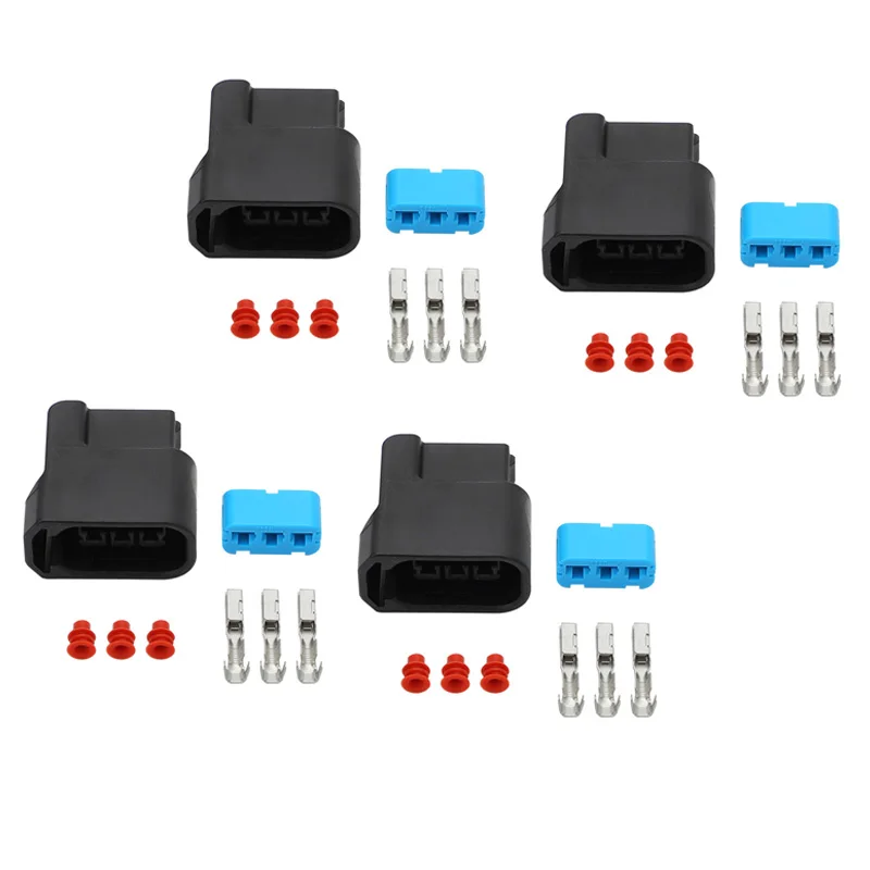4 Set 3-Pin Ignition Coil Pack Connector Plug Housing For Honda K-Series K20 K24 Engines
