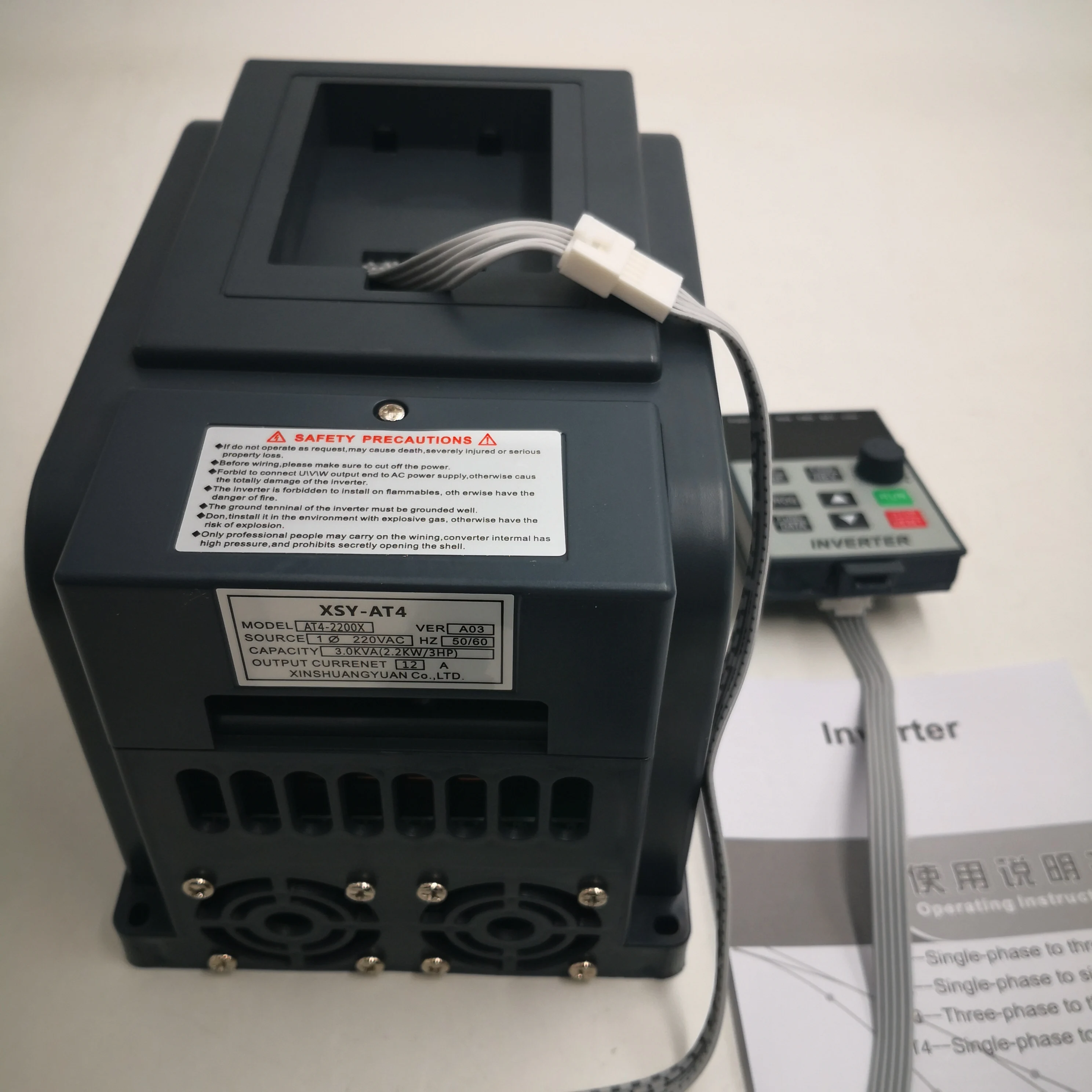 XSY-AT4 단상 입력 및 380- 3 상 출력 주파수 변환기, 구동 주파수 인버터 VFD, 2.2KW(3HP), 220V