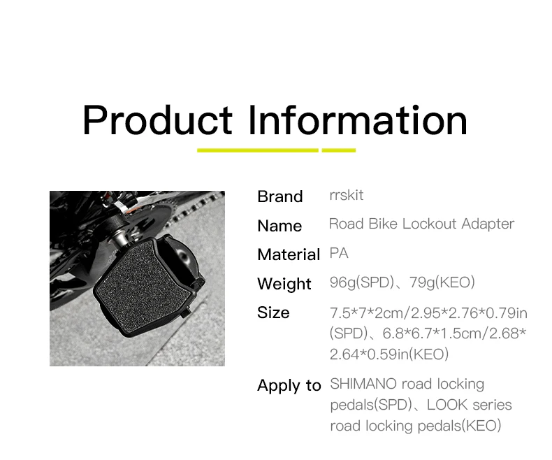 RRSKIT Rennrad-Pedalplattenadapter für Look K-E-O/Shimano SPD Selbstsichernder Pedaladapter Klickpedal zum Plattformpedal – Detail 3