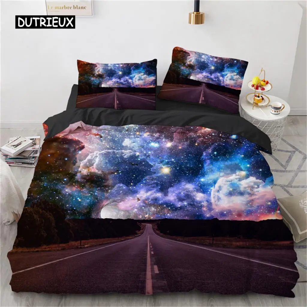 

Fantasy Galaxy Duvet Cover Twin King Size For Teens Kids Boys Starry Sky Bedding Set Microfiber Outer Space Theme Cover Bedroom