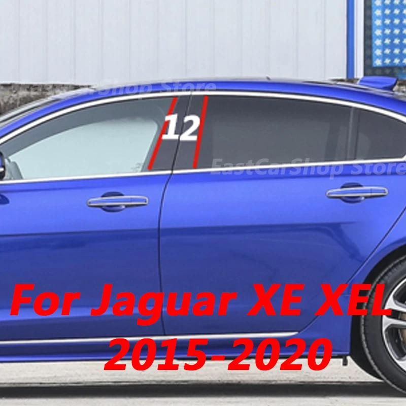 

For Jaguar XE XEL 2015 2016 2017 2018 2019 2020 Car B C Pillar Middle Central Column PC Window Strip Sticker Cover Accessories