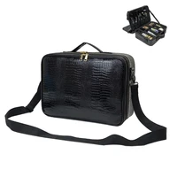 New Cosmetic Case Travel Tattoo Storage PU Leather Large Capacity Makeup Bag Compartment For Woman 2