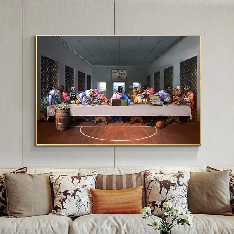 Fun Art Last Supper Poster Vintage Canvas Painting Works For Home Wall Living Room Decoration Picture Cuadros