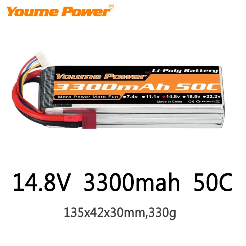Batterie Lipo 14.8V 3300mAh pour Drone FPV Micro - Livraison Rapide