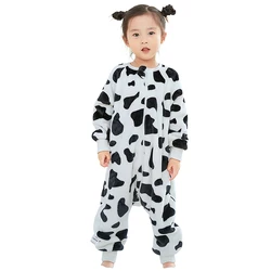 Cozy Owl Kids Sleeping Bag - Flannel Sleepwear Wearable Blanket - 18-24 Months (A Cow)