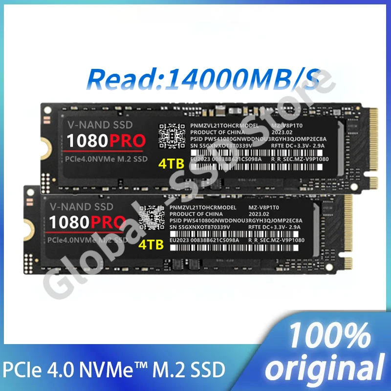 

1080PRO SSD PCIe 5.0 NVMe 4.0 M.2 2280 4TB 2TB 1TB SSD Internal Solid State Hard Drive For Laptop MLC PC Computer PS5 PS4