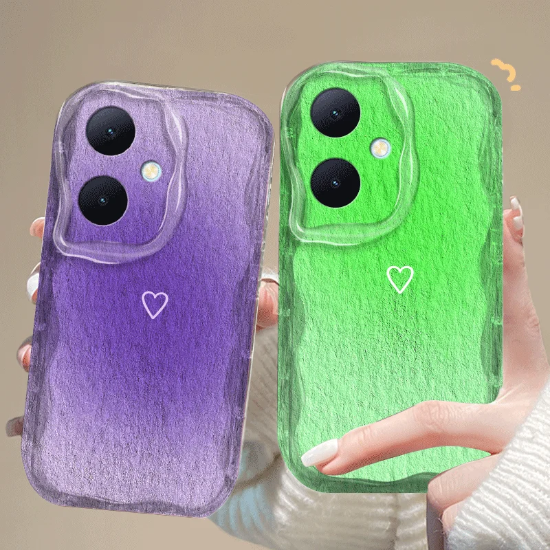 Shockproof Color Heart Pattern Flexible TPU Protective Phone Case