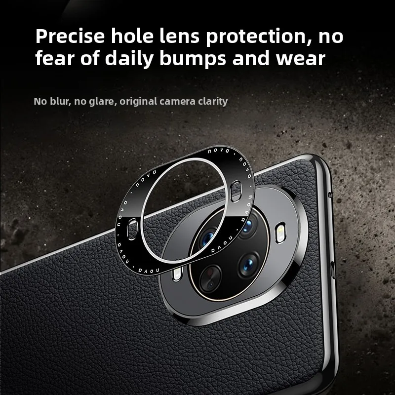 Premium Genuine Leather Plating Lichee Pattern Shockproof Hard Case Cover