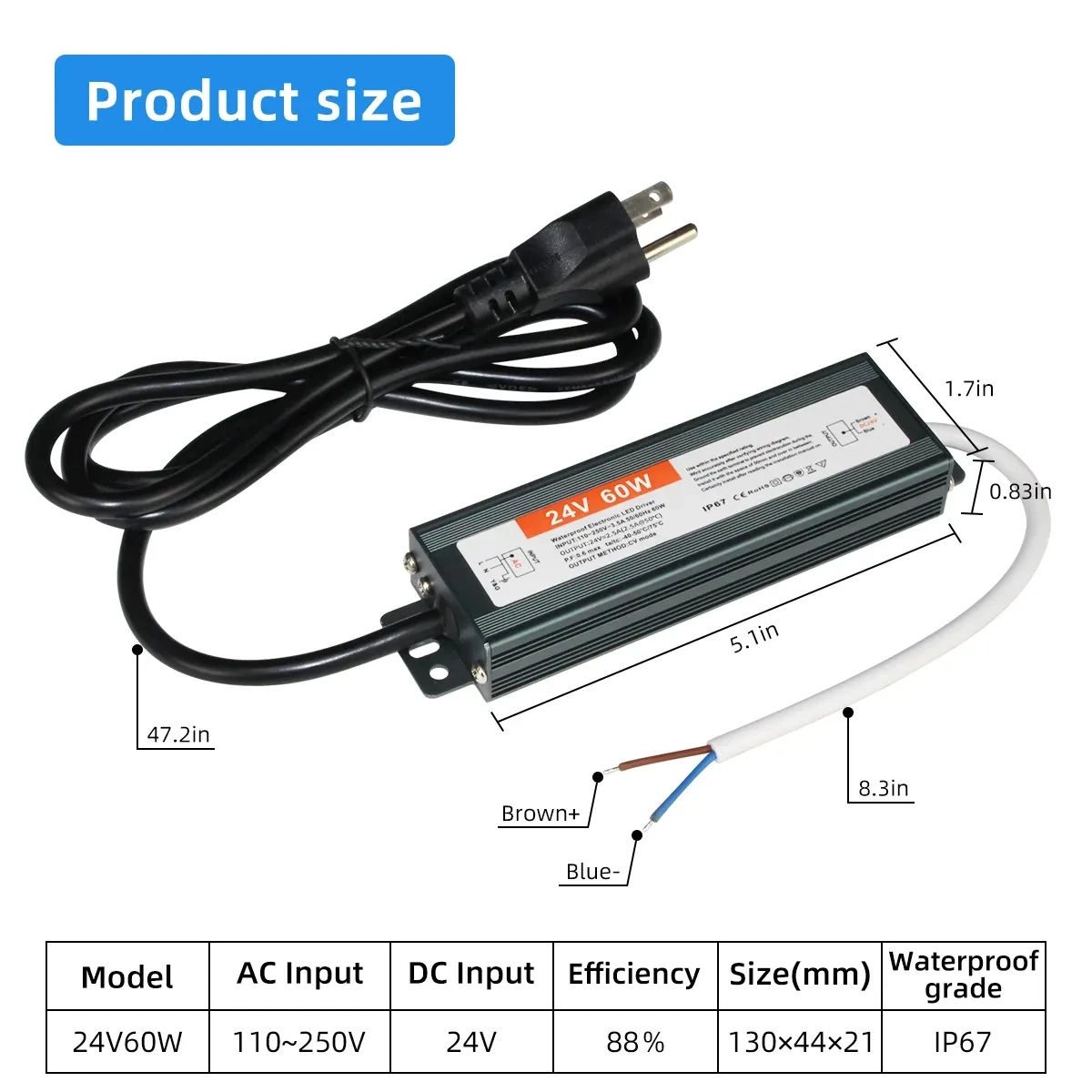 방수 전원 공급 장치, IP67 IP68 조명 변압기, AC 110V  220V-DC 12V 24V LED 드라이버, 10W 20W 30W 50W 100W 야외 어댑터
