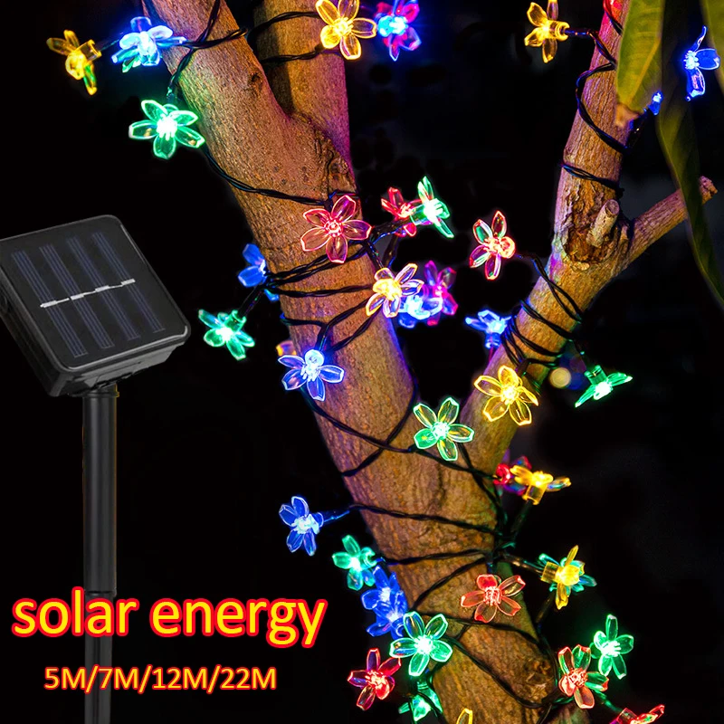 

8 Modes LED Waterproof Cherry Blossom Lamp Home Garden Decoration Solar String Lamp Outdoor Fairy Tale Lamp