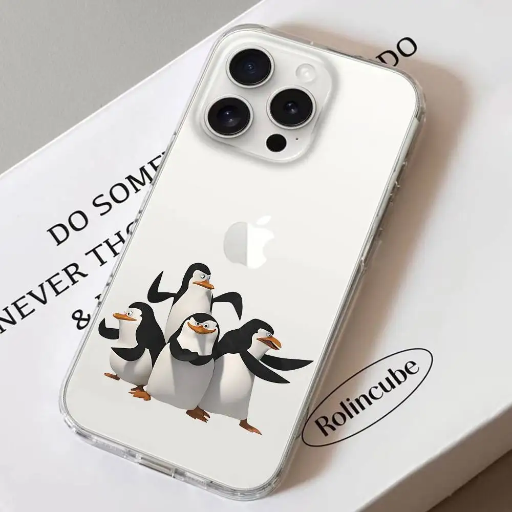 Madagascar Penguin Themed Clear Soft Phone Case