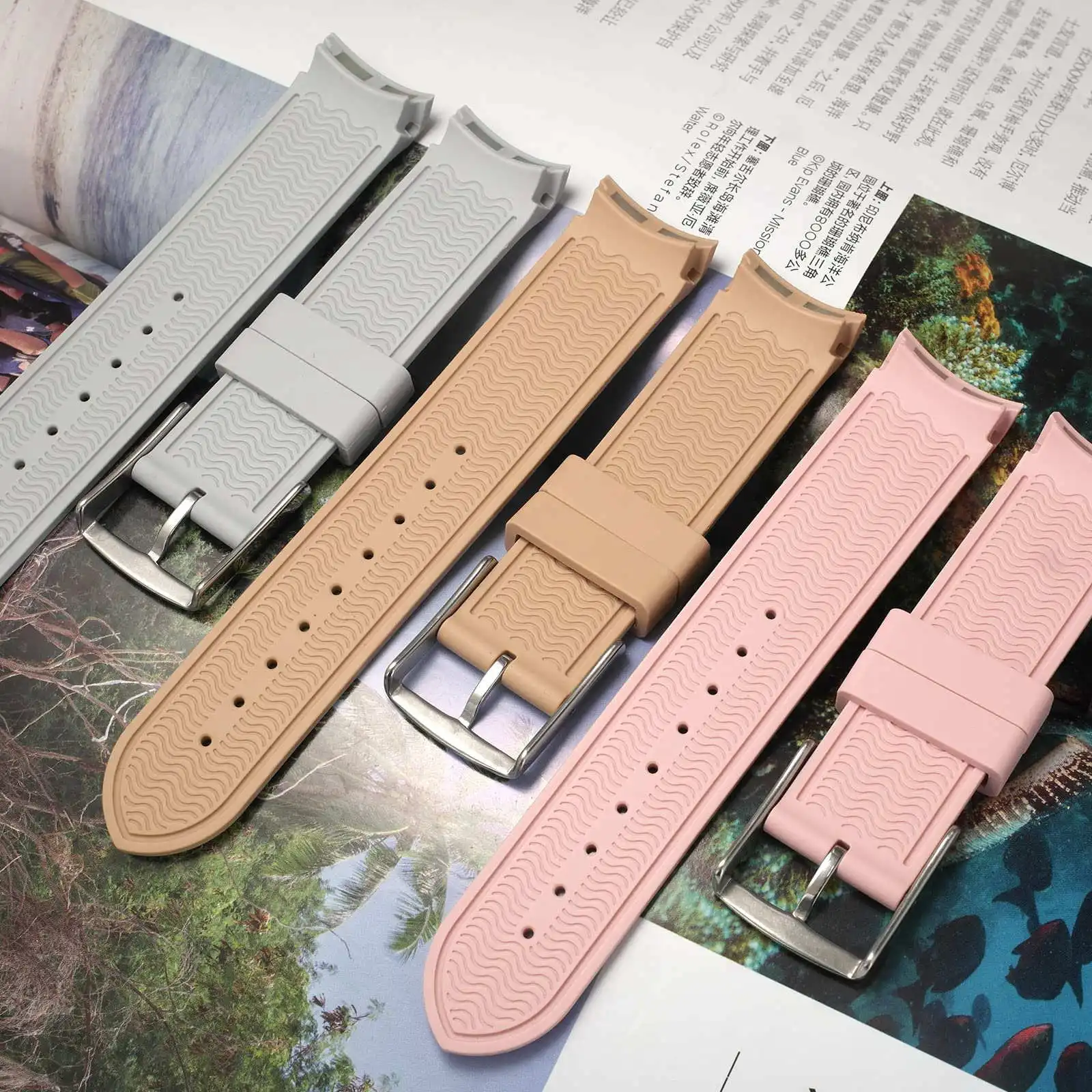 Premium 20mm Curved Rubber Strap - Waterproof Sports Watch Band