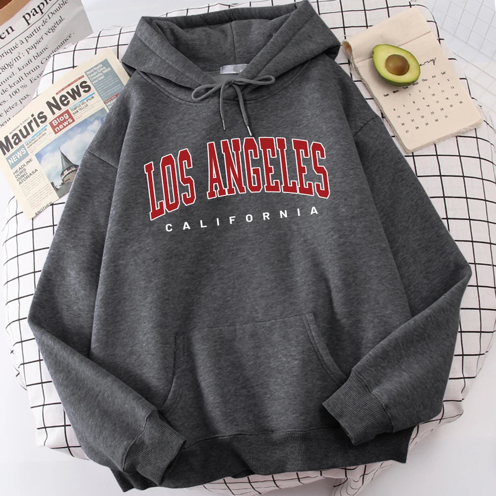 

Los Angeles California Men'S Clothes Fashion All-Match Streetwear Comfortable Harajuku Hoodie Simplicity Large Size Hoodies Men