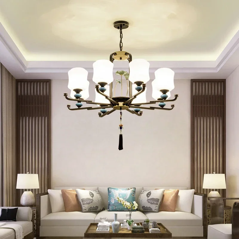 

Classical Living Room led Chandeliers Villa Hotel Restaurant Bedroom Creative Chandelier Lighting Retro Household Pendant Lamps