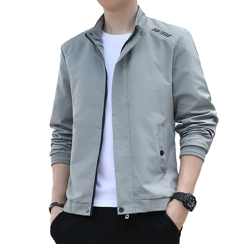 Jacket Men Fashion Casual Windbreaker Jacket Coat Men Spring and Autumn New Hot Outwear Stand Slim Military Embroidery