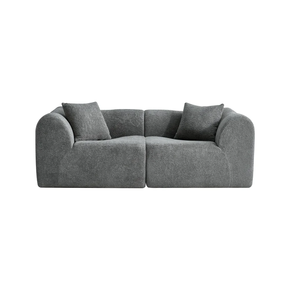 Modernes 2-Sitzer-Samtsofa mit Kissen – platzsparendes Loveseat für Wohnzimmer, Büro, Wohnung – weiches Kompressionsdesign – Detail 20