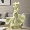 WSHYUFEI Gift From Spring for Yourself  Girl Wearing Dress Home Decor High-End Resin Crafts Mother's Day Gift Office Decoration 1