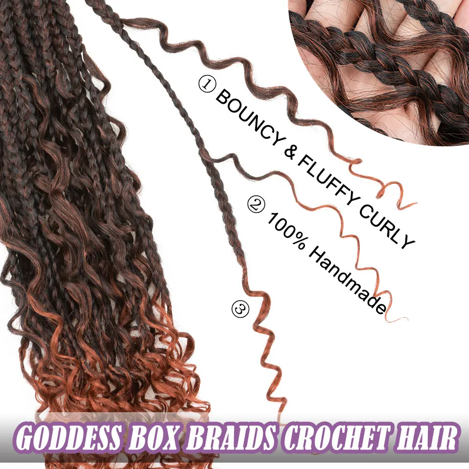 S-noilite Synthetic 14/18 inch Goddess Locs Hair Curls Ends Pre Looped Boho Dreadlocks Hair Extensions Soft Braiding Pieces
