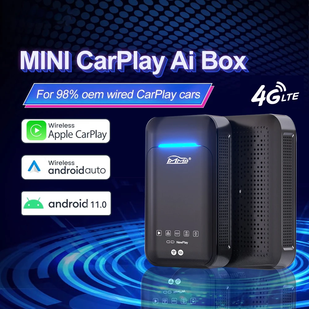 MMB Carplay 4GB+64GB MMB Wireless Apple Carplay AI BOX Multimedia Android Video BOX Android 11