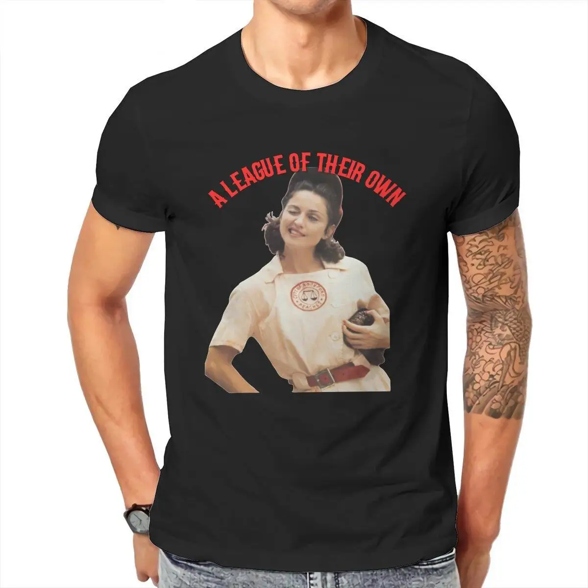 

A League Of Their Own Red T-Shirts for Men Humorous 100% Cotton Tees Round Neck Short Sleeve T Shirts Gift Idea Tops