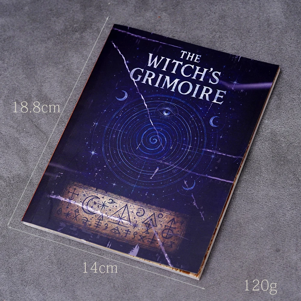 Witchcraft Grimoire: Gothic Dark Academia Witch Journal with Moon Phases, Herbal Lore, and Spells (77-Page Book of Shadows Kit)