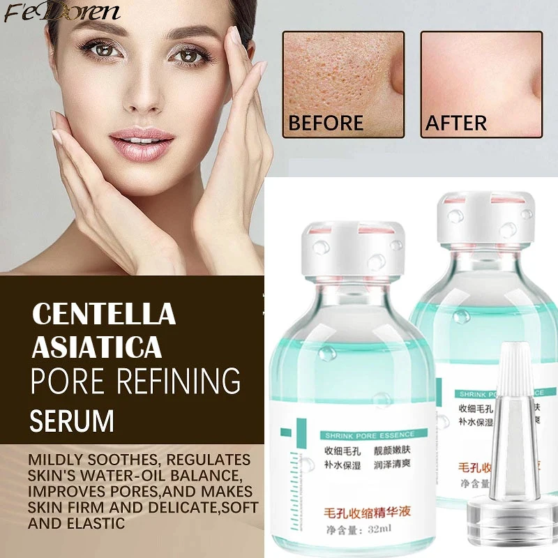 

Centella Asiatica Pore Shrink Face Serum Hyaluronic Acid Moisturizing Nourish Smooth Pores Repair Essence Firm Korean Cosmetics