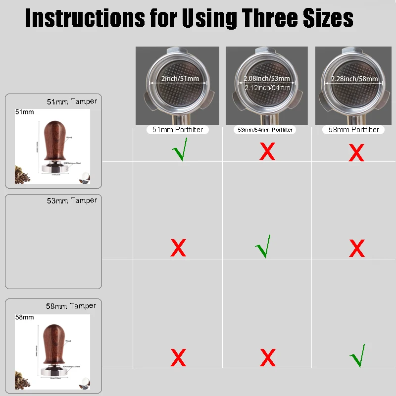 커피 포타필터용 보정 에스프레소 탬퍼, 압력 스프링 탬퍼, 51mm, 58mm, 30lb