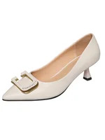 Lady style classic pointed toe stiletto high heels women square buckle decorative small size large size high heels women pumps 1