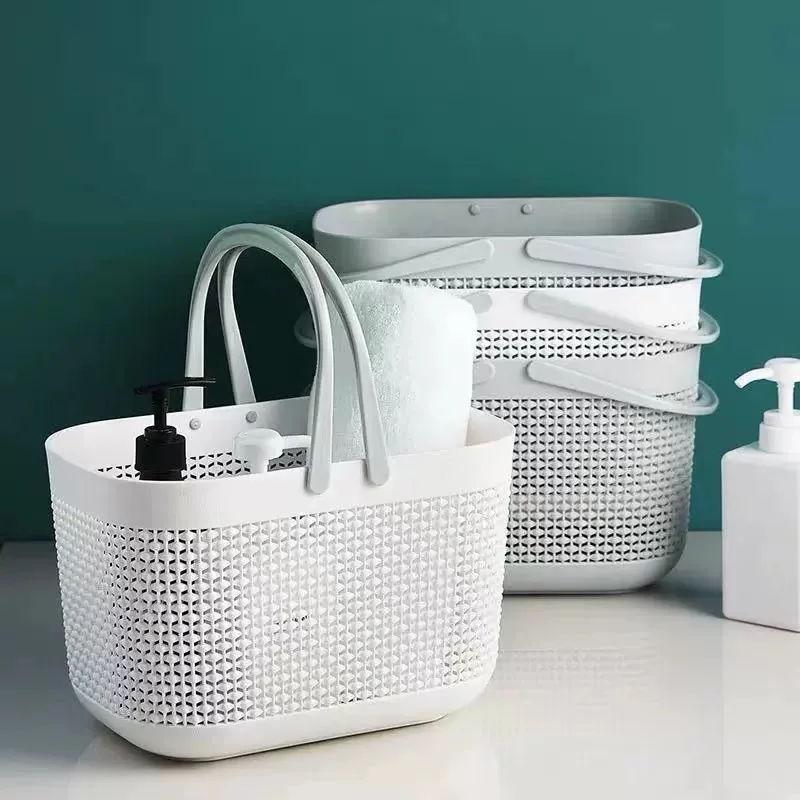 Bathroom accessories buy one and get one free Plastic bath basket Toiletries storage Easy to carry