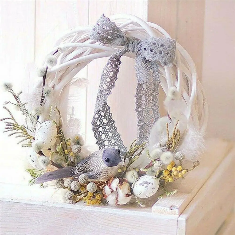 10-30cm weiße Kranz girlande hängende Rebe Ring Weihnachten Rattan Ring DIY Handwerk Weihnachten Ornamente Weihnachten Party Dekorationen – Detail 9