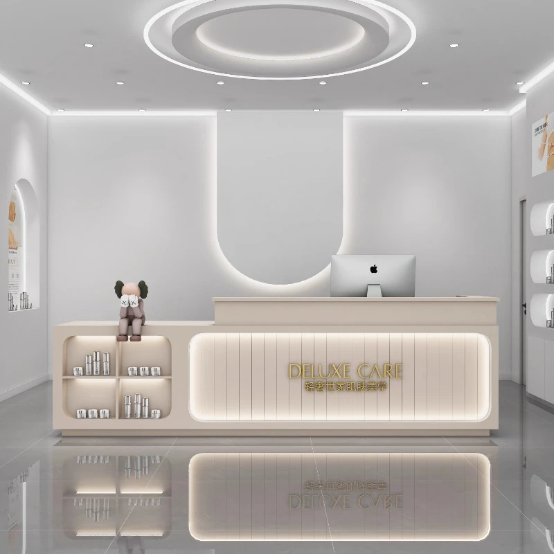 Luxury Reception Desk Advisory Cashier Table Lighting Grocery Store Register Information Beauty Bureau Meuble Salon Furniture